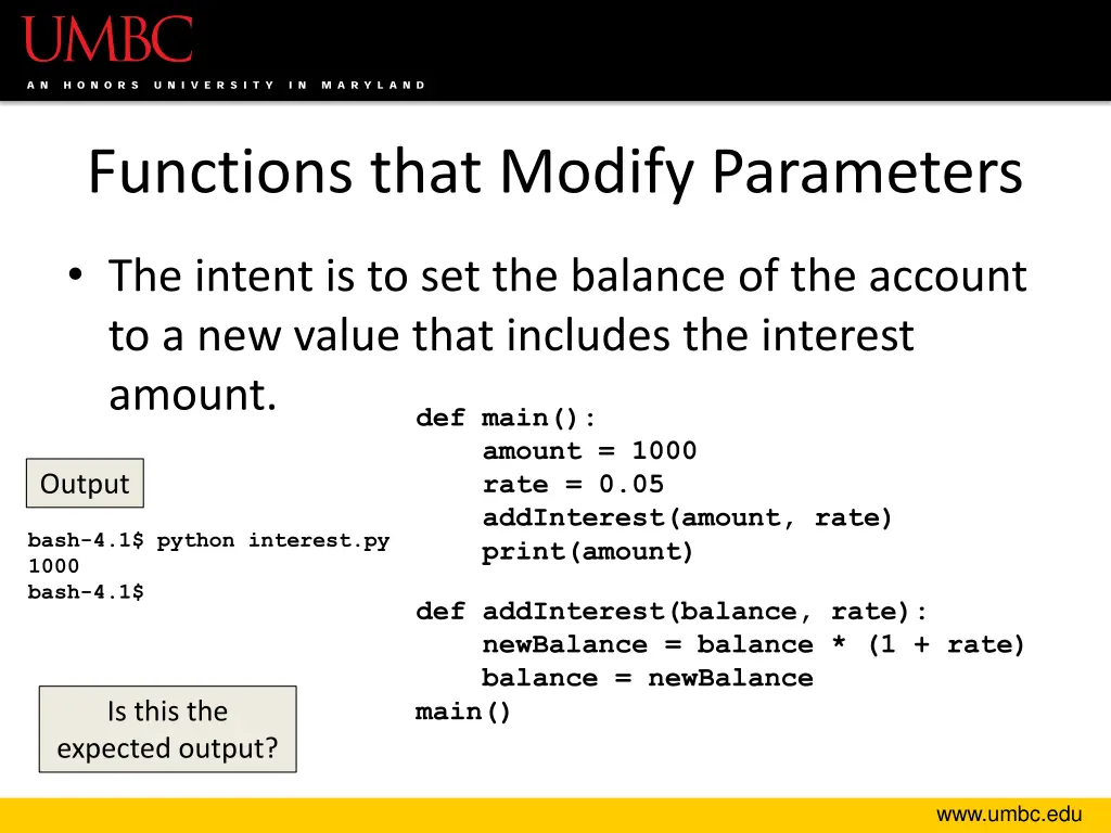 functions that modify parameters 1