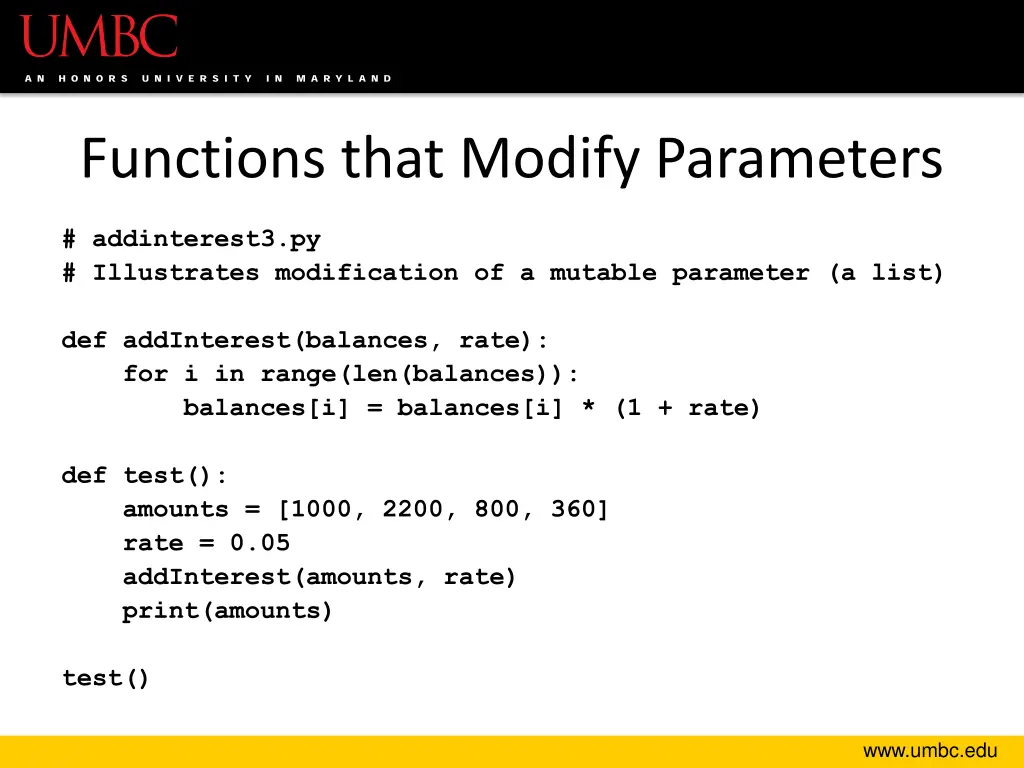 functions that modify parameters 11