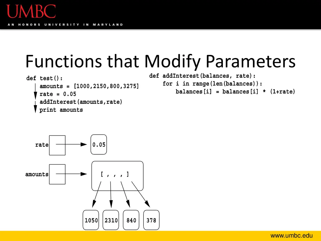 functions that modify parameters 13
