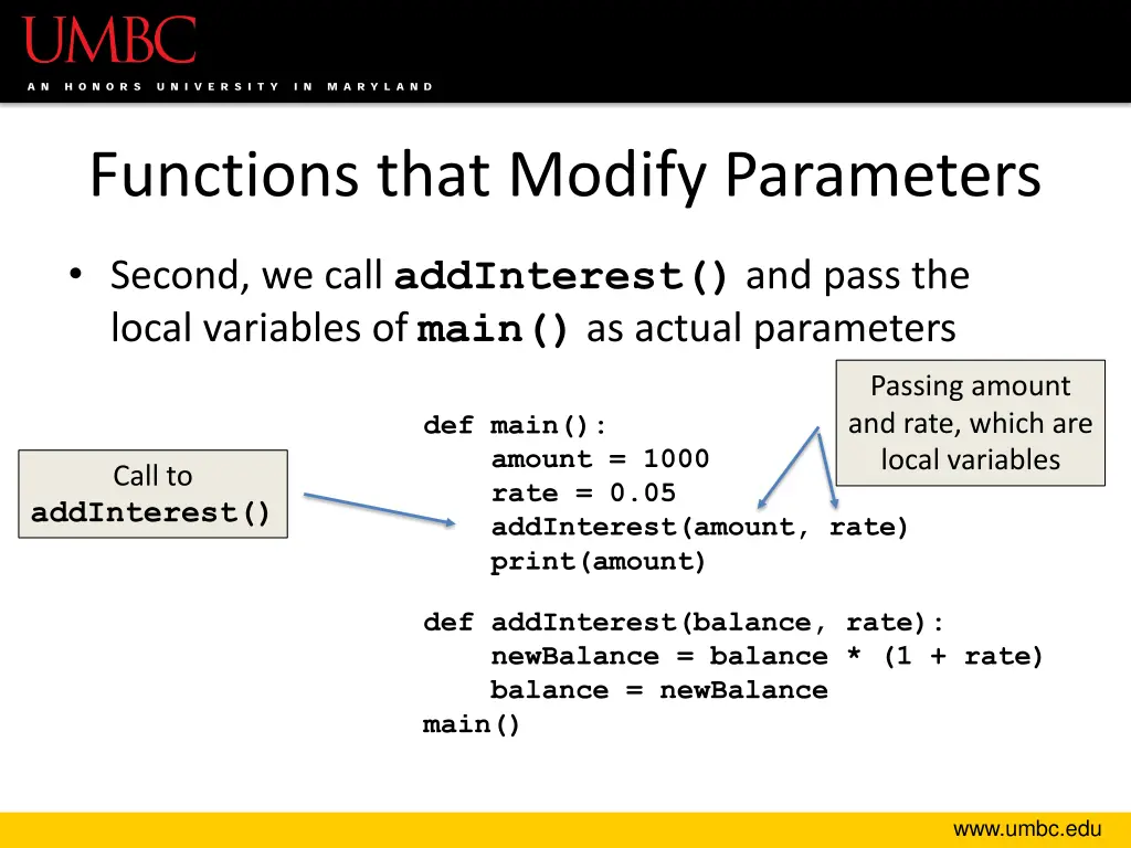functions that modify parameters 4