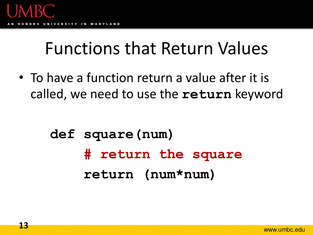 functions that return values