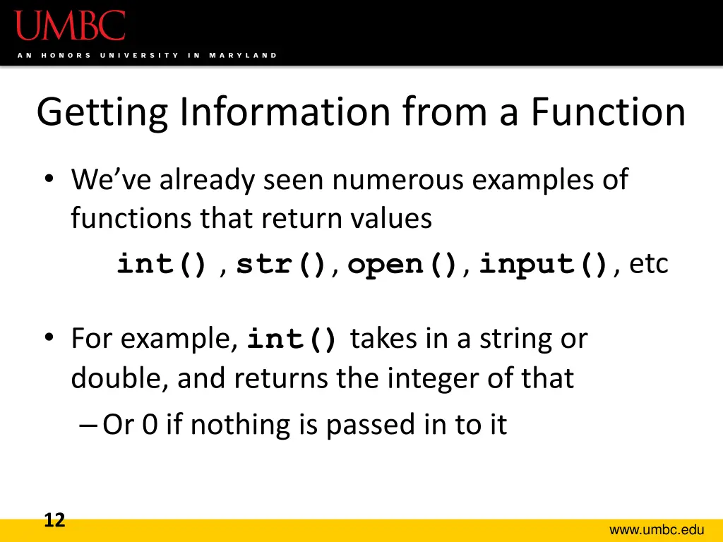 getting information from a function