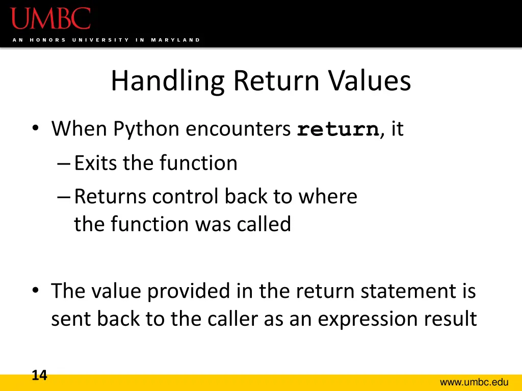 handling return values