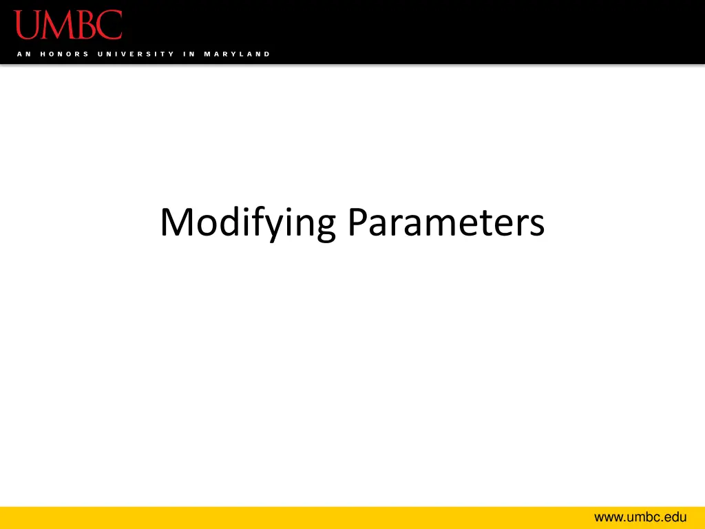 modifying parameters