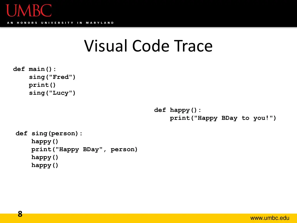 visual code trace