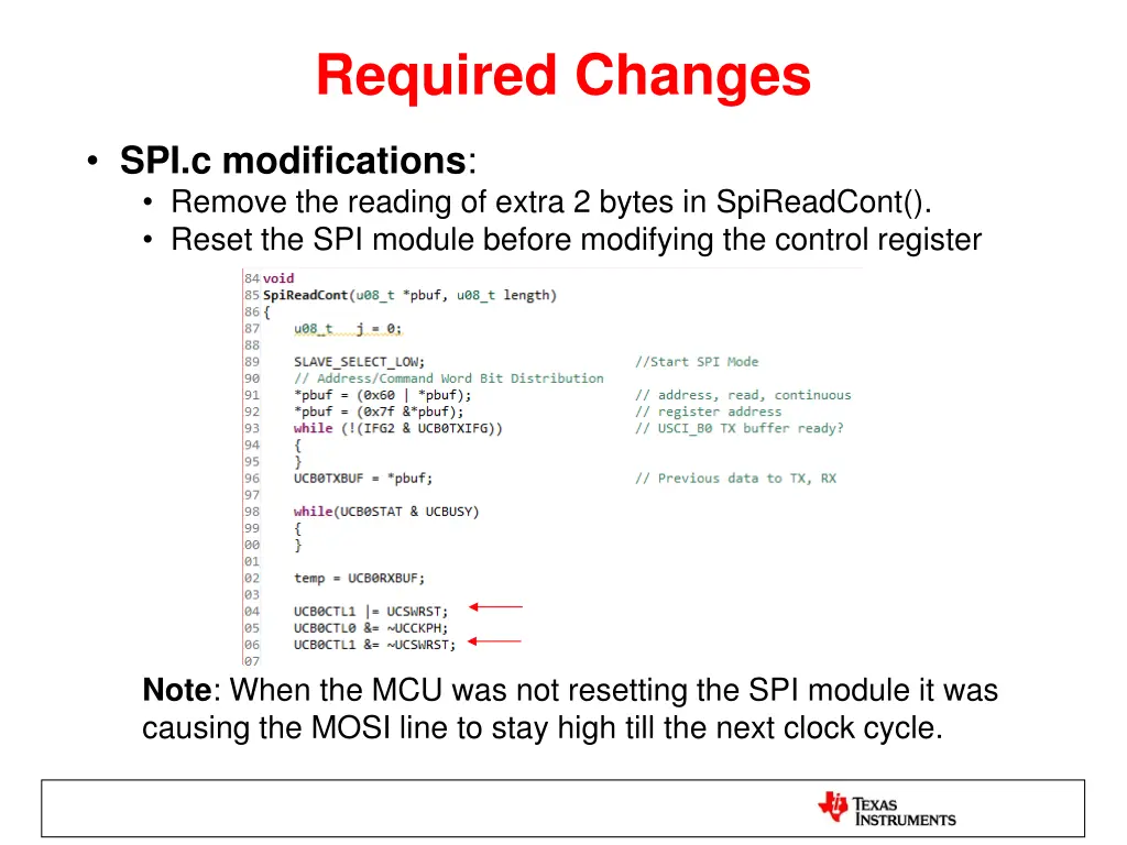 required changes