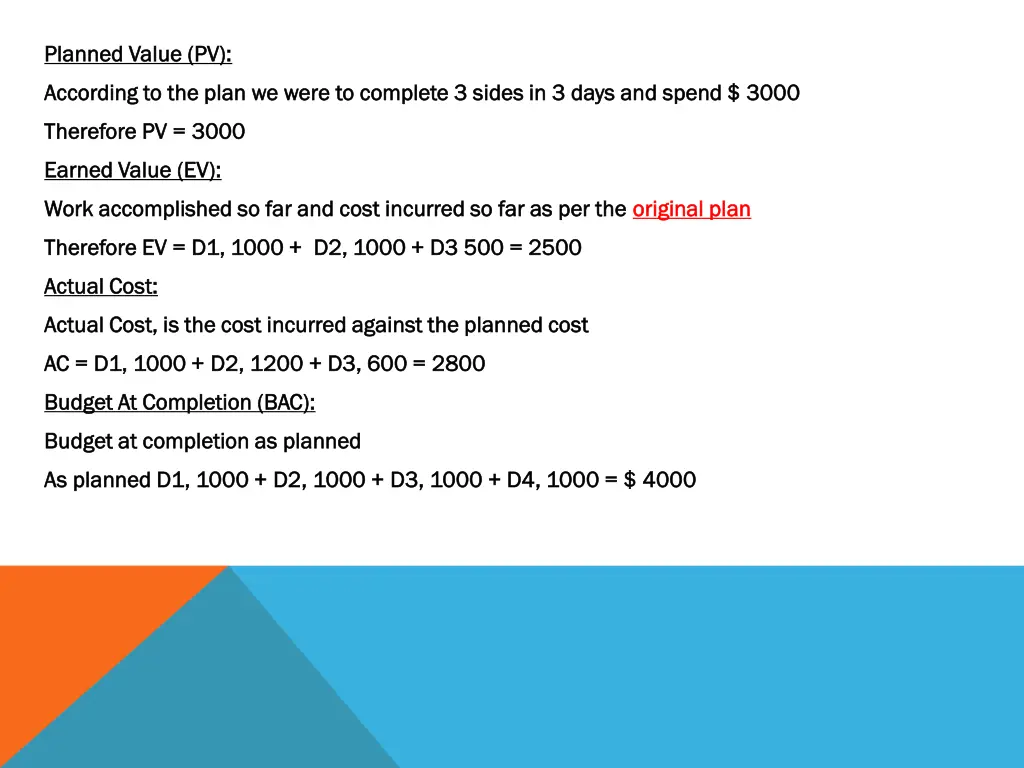 planned value pv planned value pv