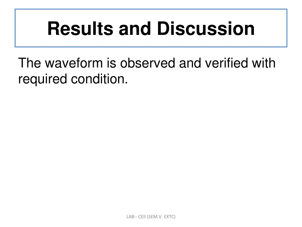 results and discussion