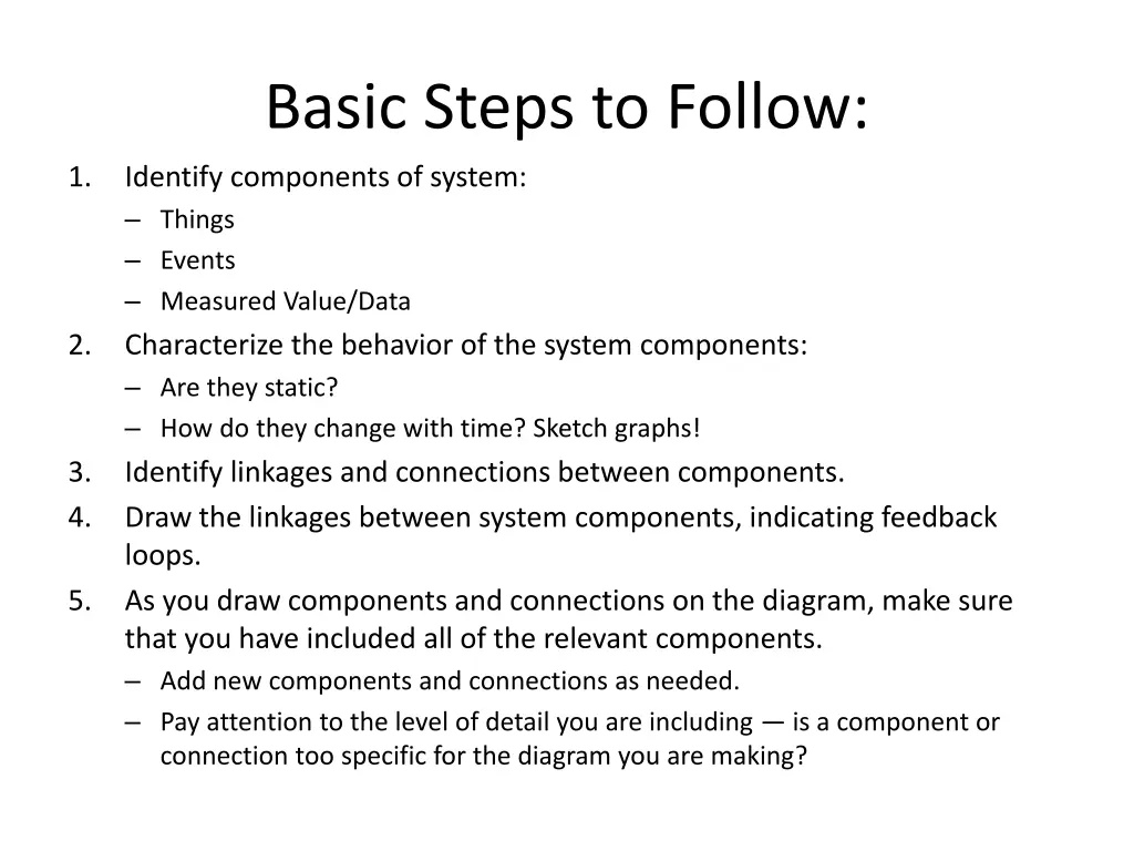 basic steps to follow 1