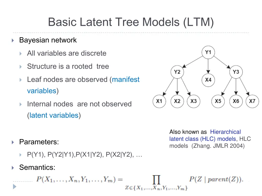 basic latent tree models ltm