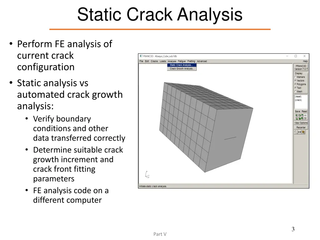 static crack analysis
