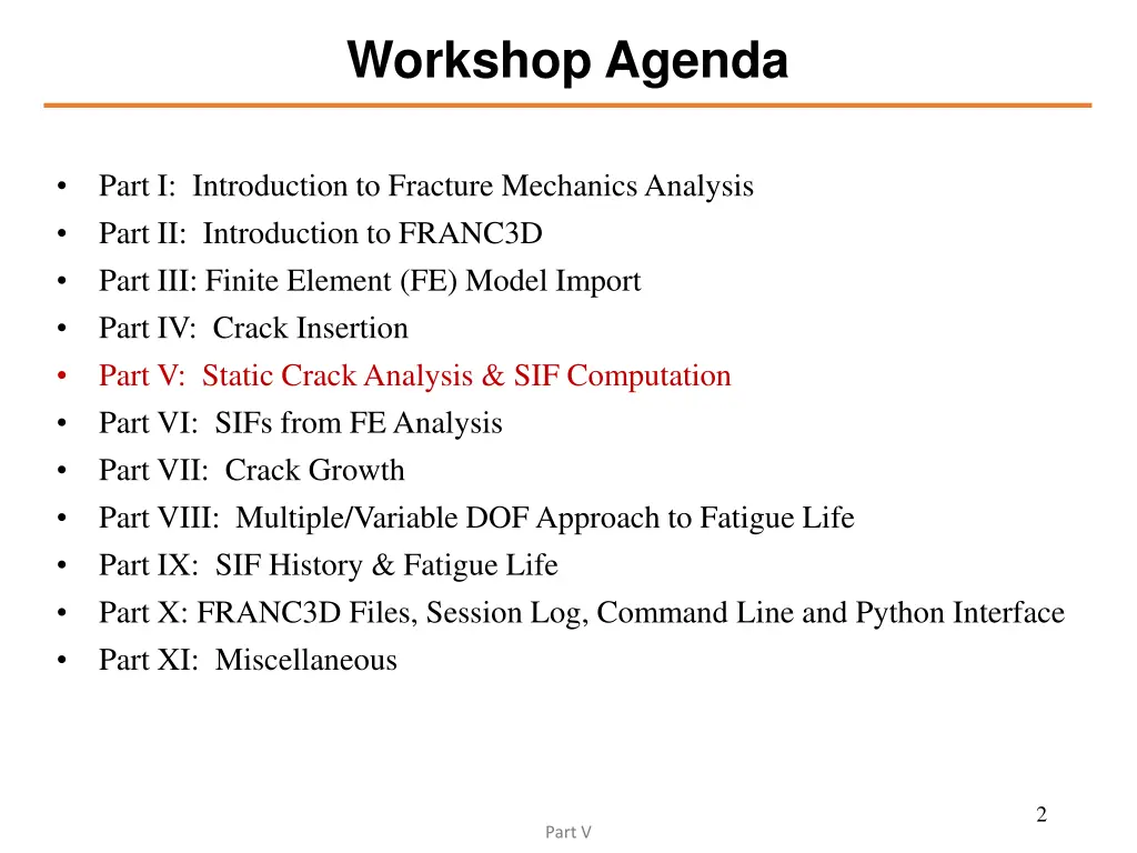 workshop agenda