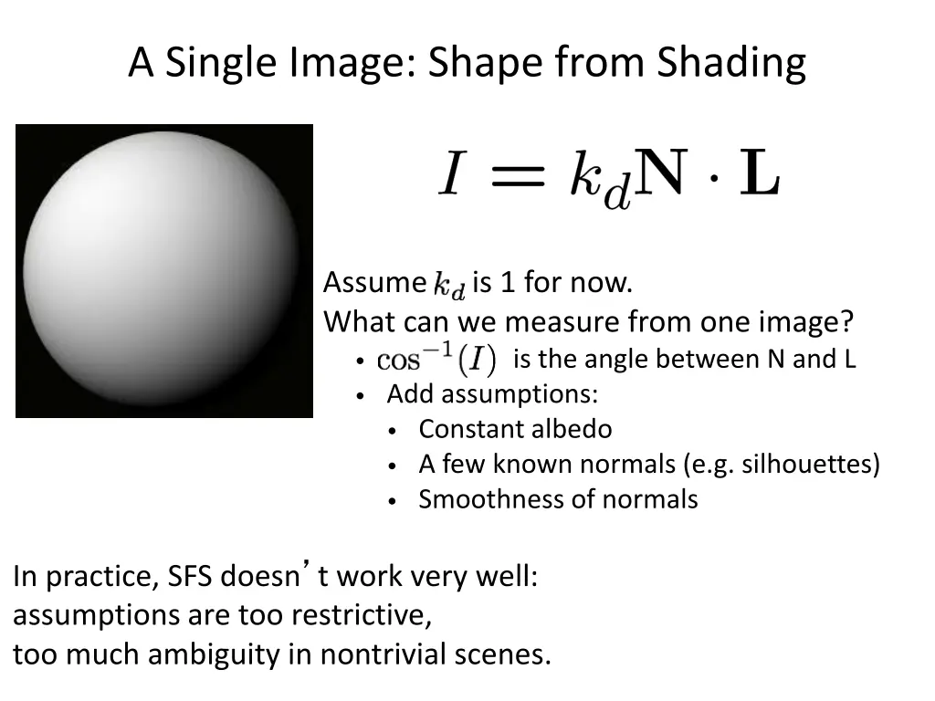 a single image shape from shading