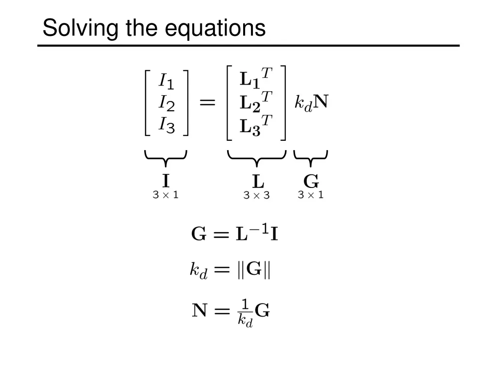 solving the equations