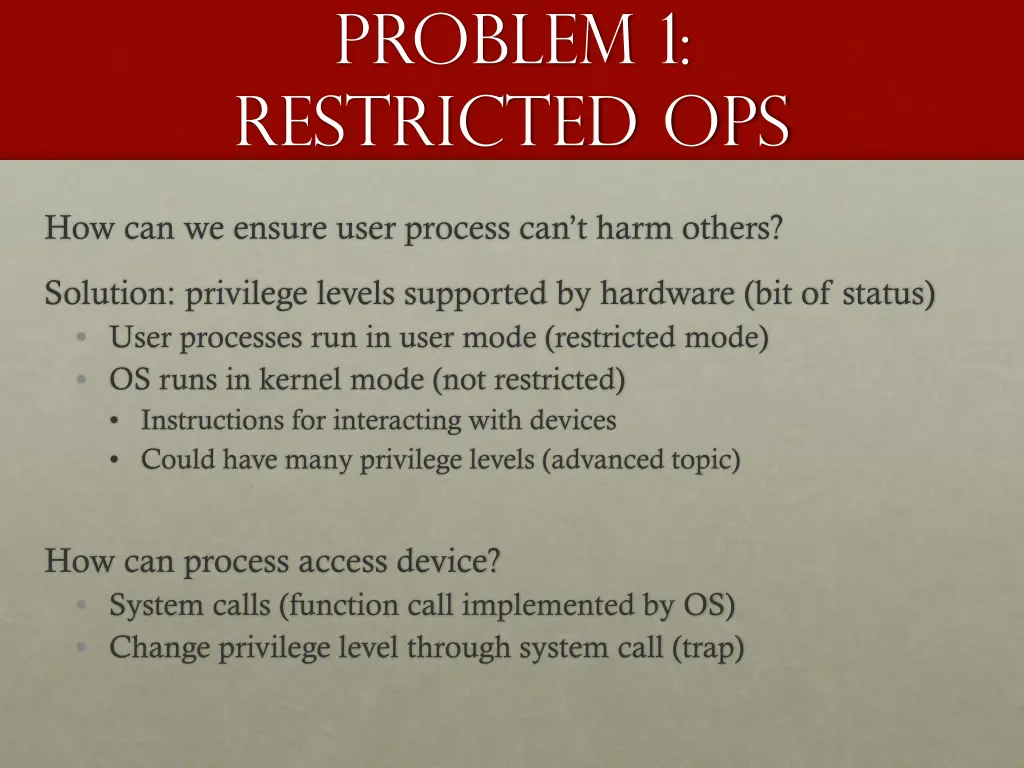 problem 1 restricted ops