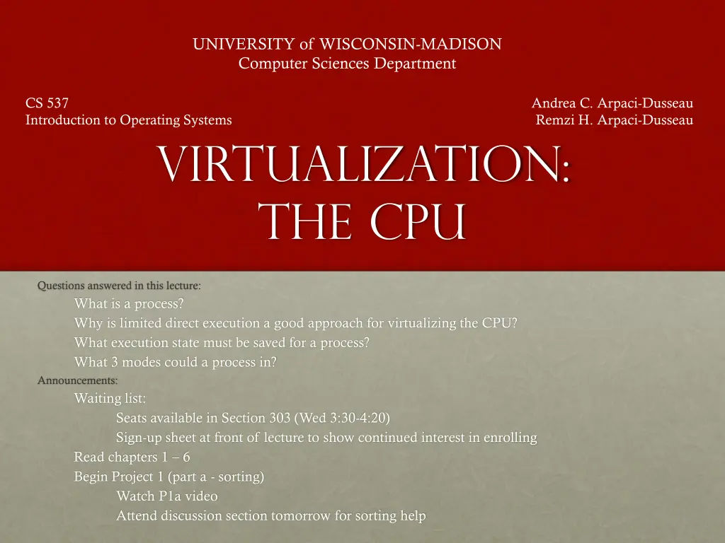 university of wisconsin madison computer sciences 1