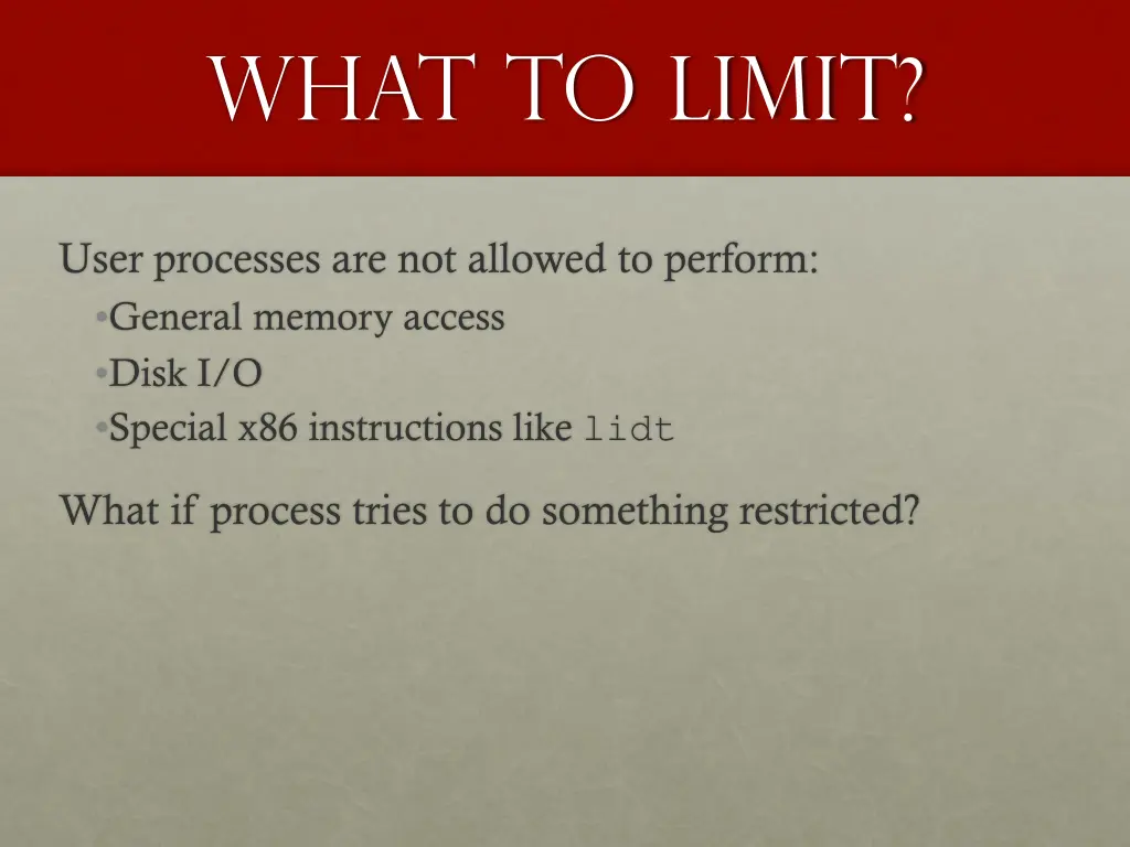 what to limit