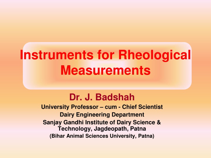 instruments for rheological measurements