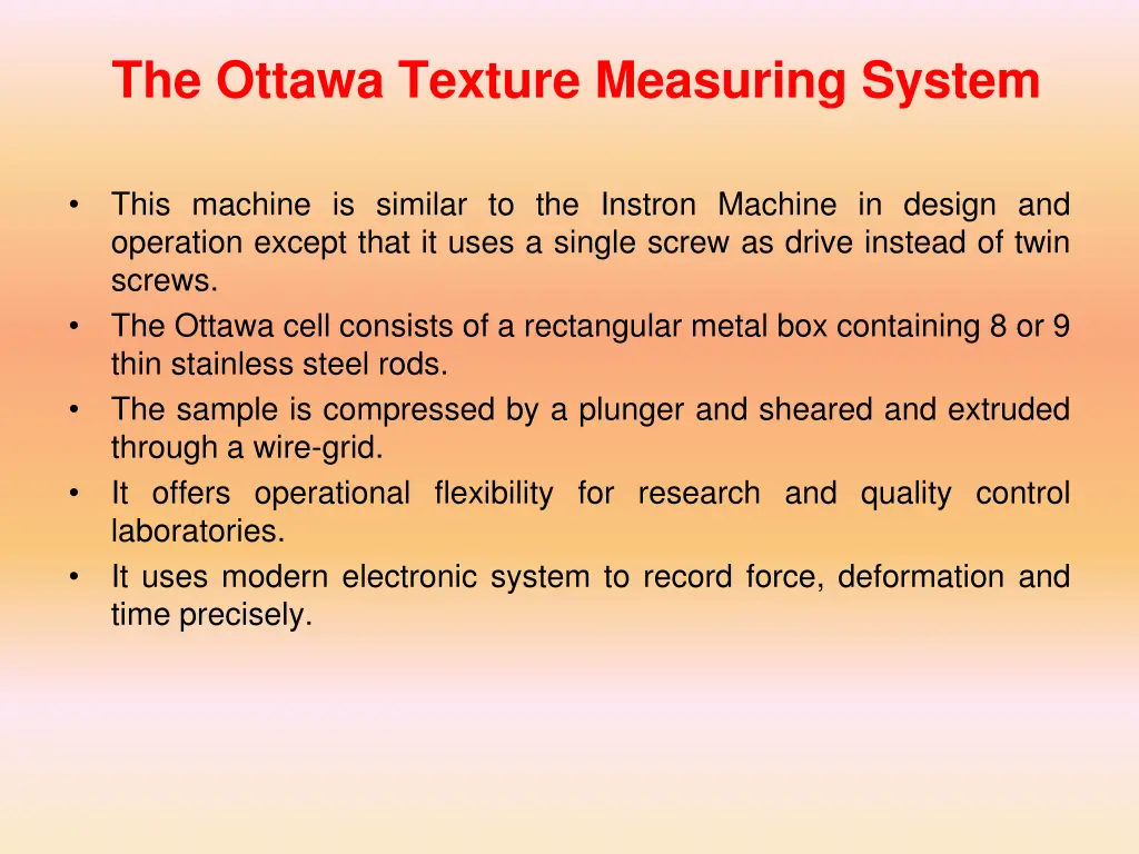 the ottawa texture measuring system