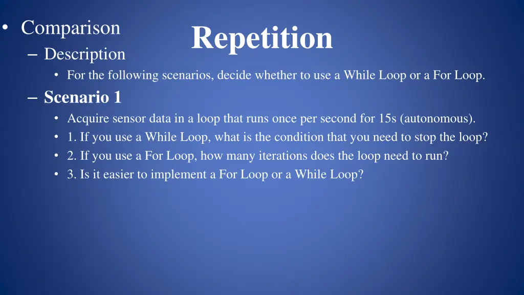 comparison description for the following 1