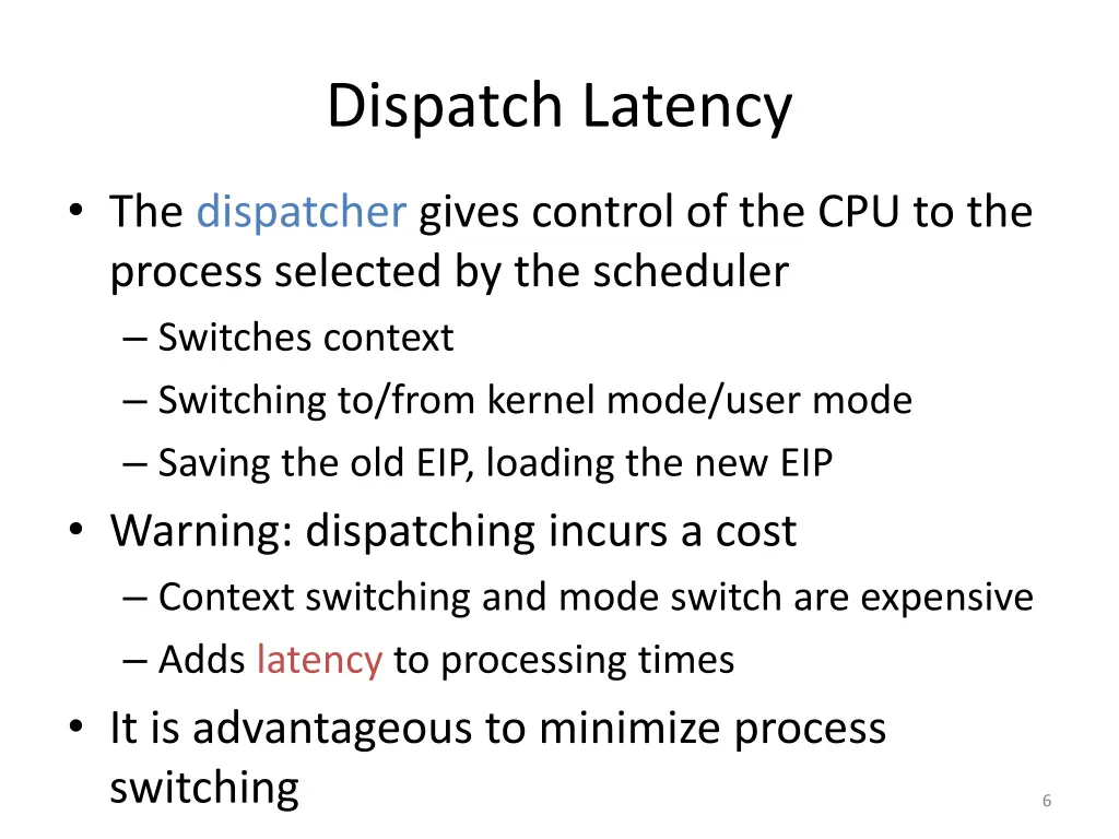 dispatch latency