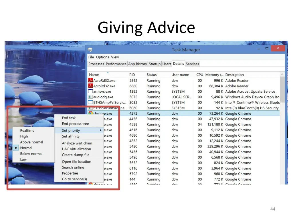 giving advice