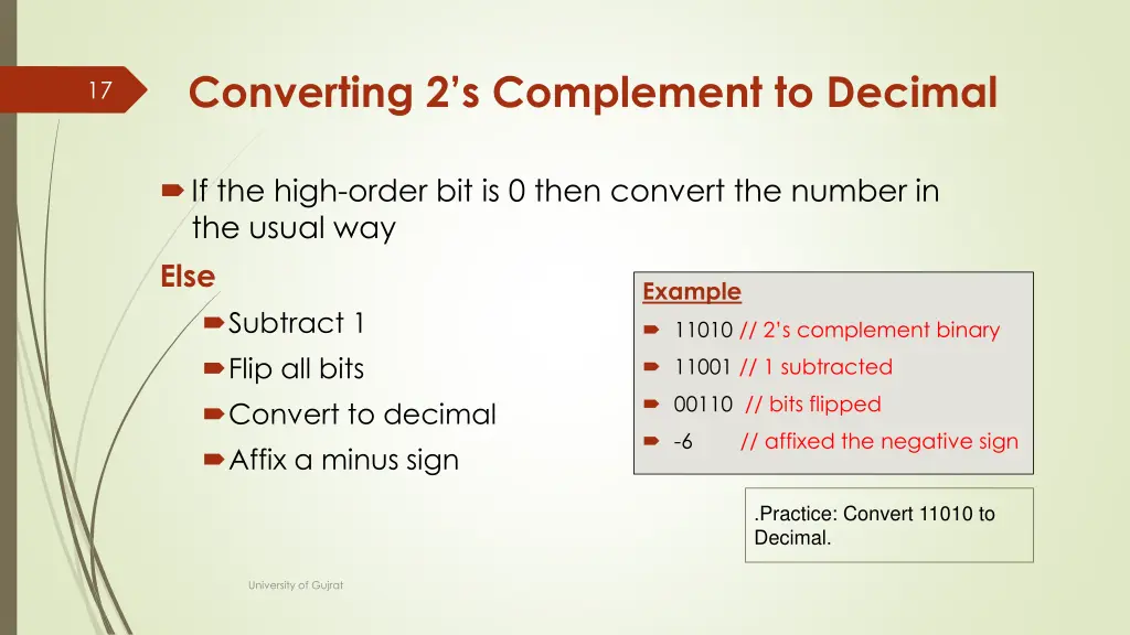 converting 2 s complement to decimal