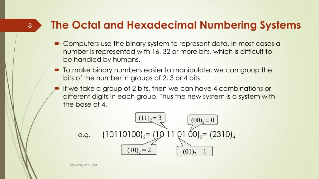 the octal and hexadecimal numbering systems