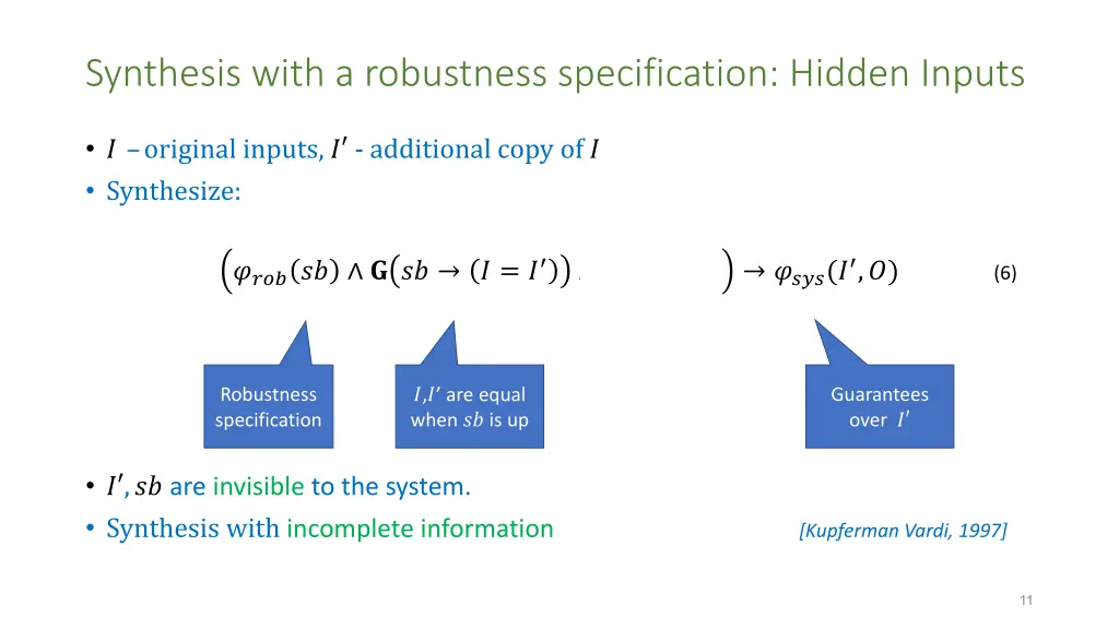 synthesis with a robustness specification hidden 2