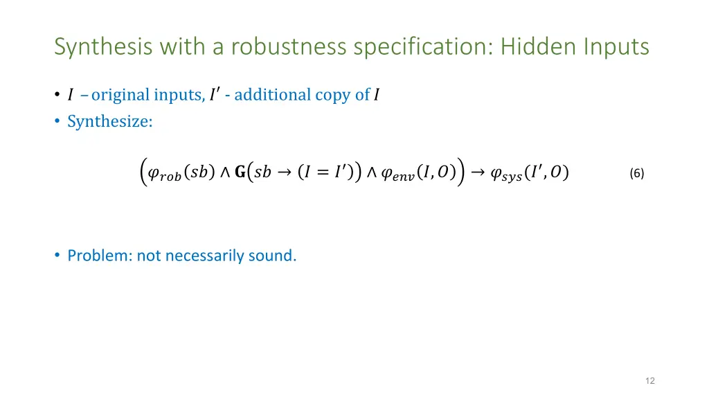 synthesis with a robustness specification hidden 3
