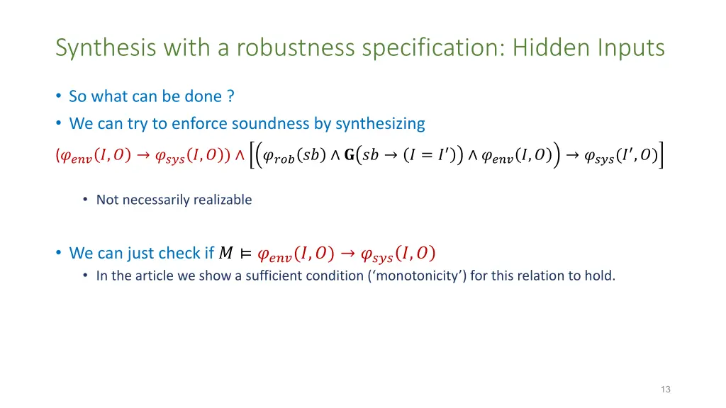 synthesis with a robustness specification hidden 4