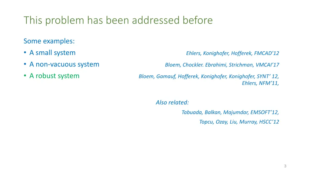this problem has been addressed before
