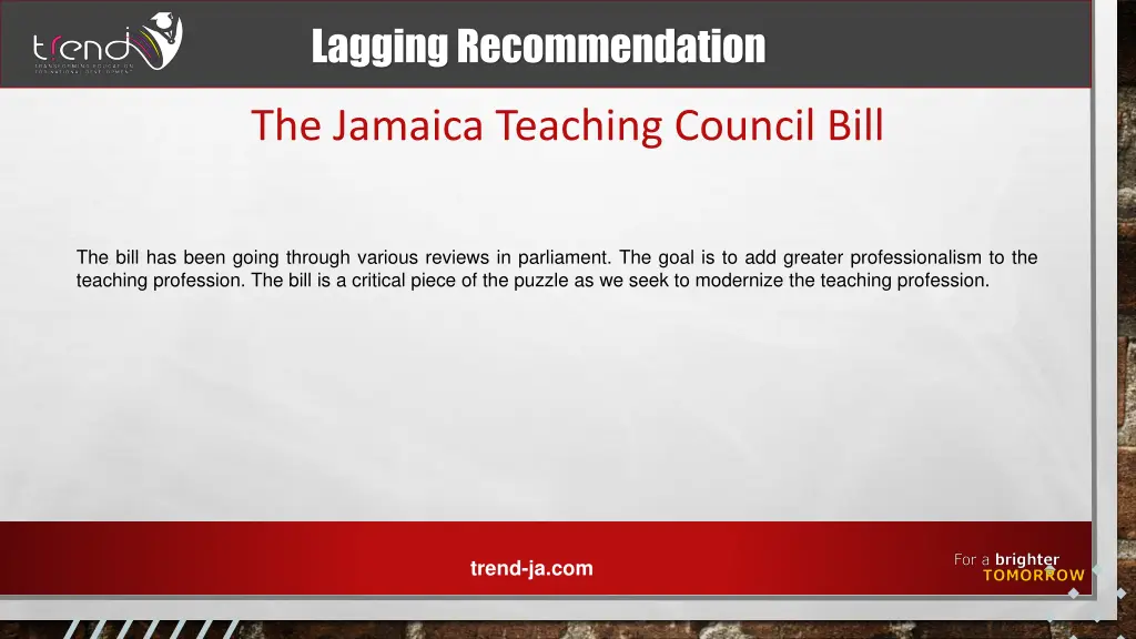 lagging recommendation