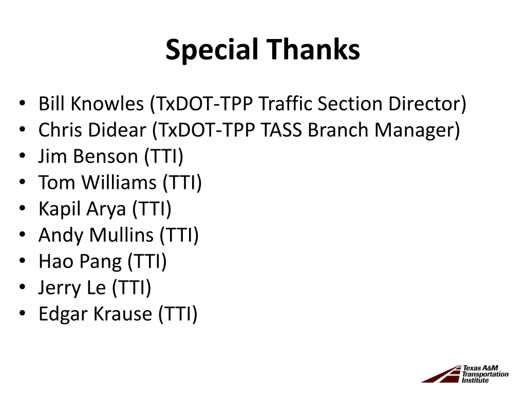 special thanks