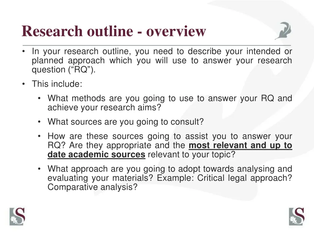 research outline overview