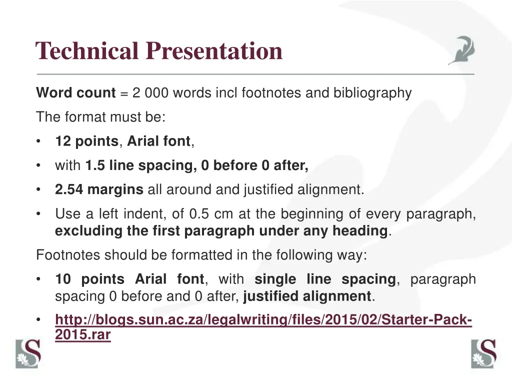 technical presentation