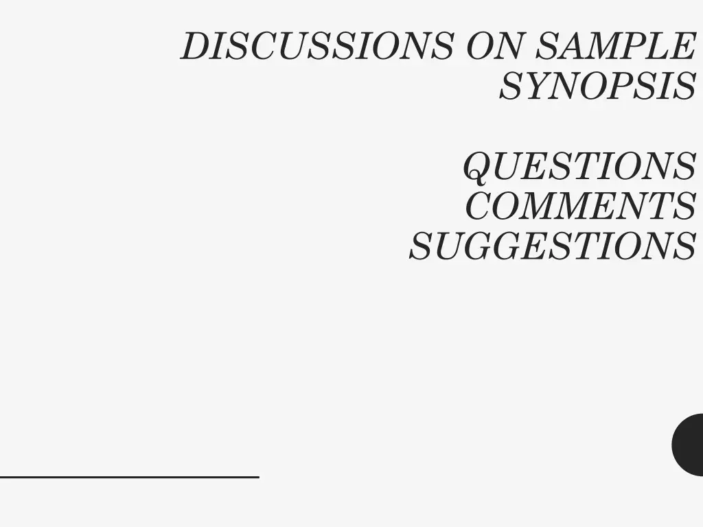 discussions on sample