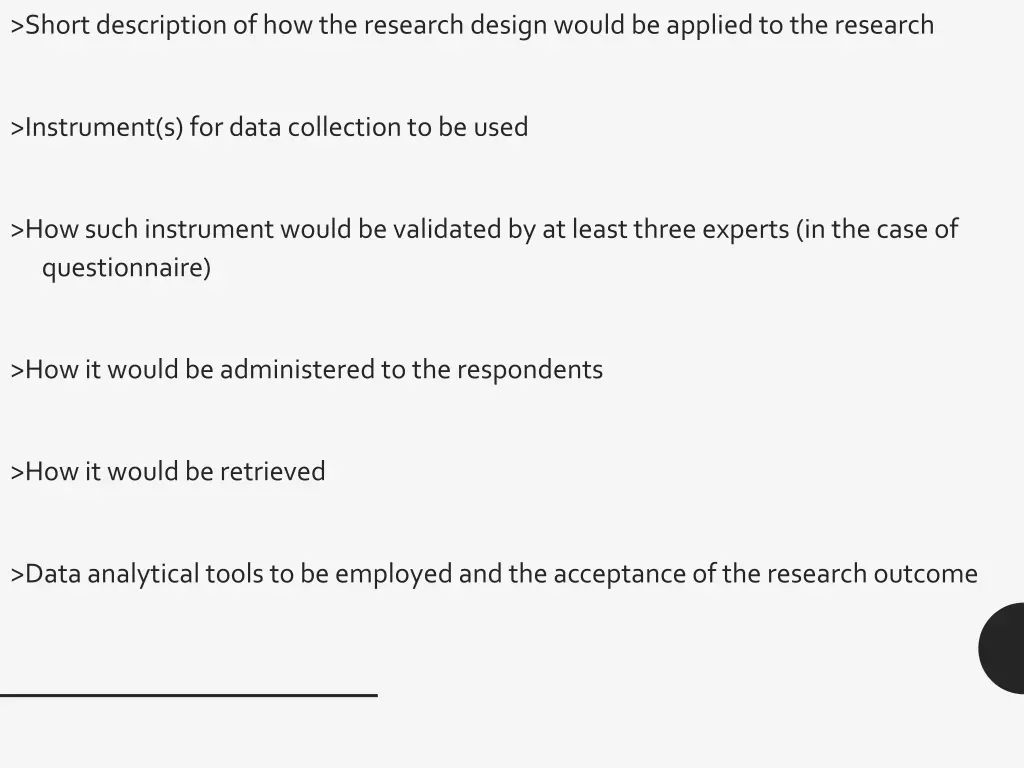 short description of how the research design