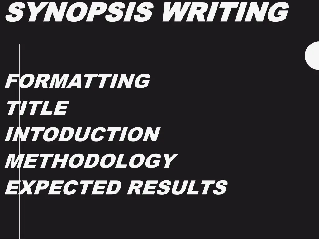 synopsis writing synopsis writing