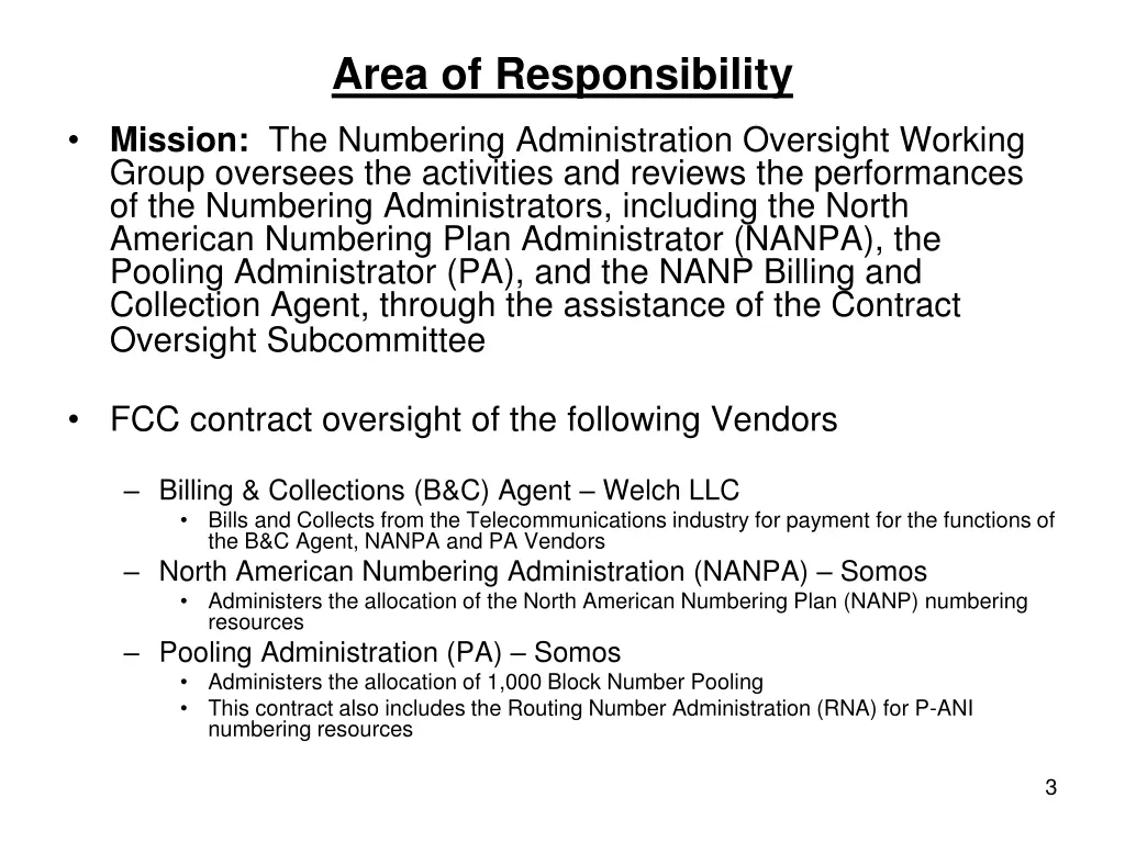 area of responsibility