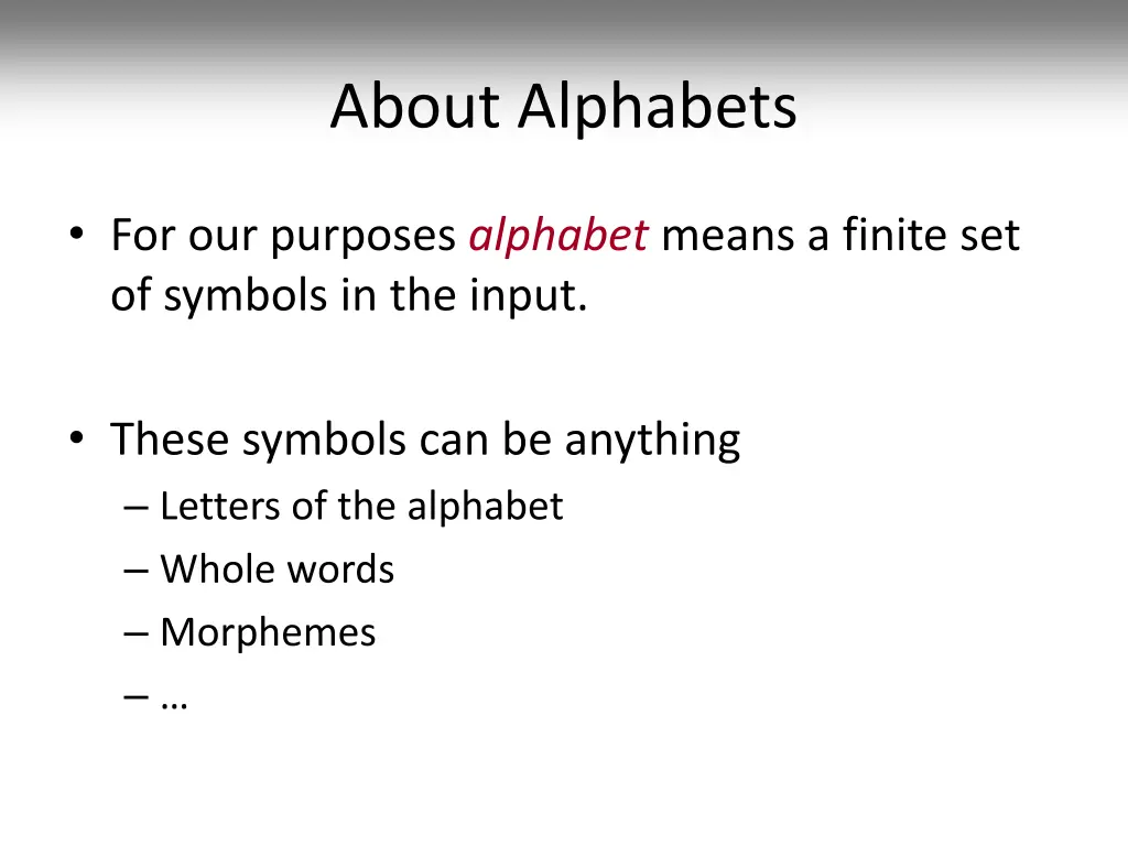 about alphabets
