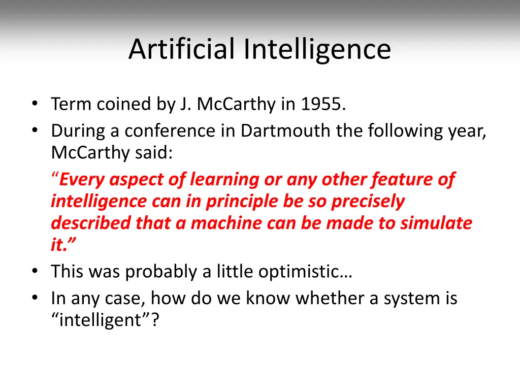 artificial intelligence