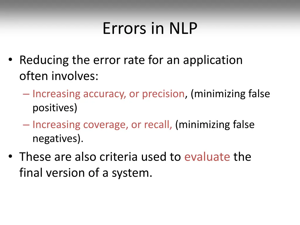 errors in nlp