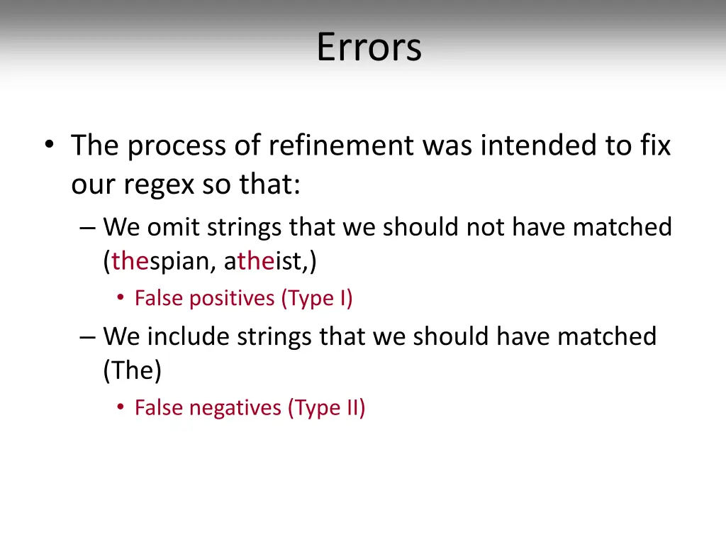 errors