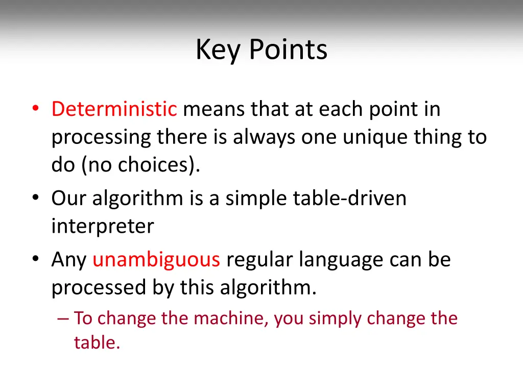 key points