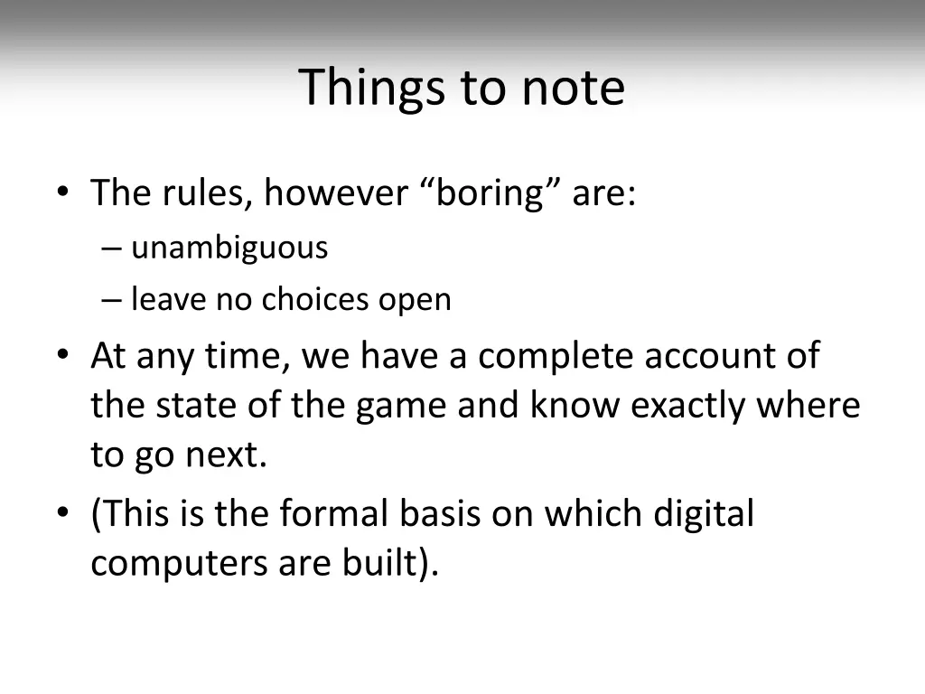 things to note