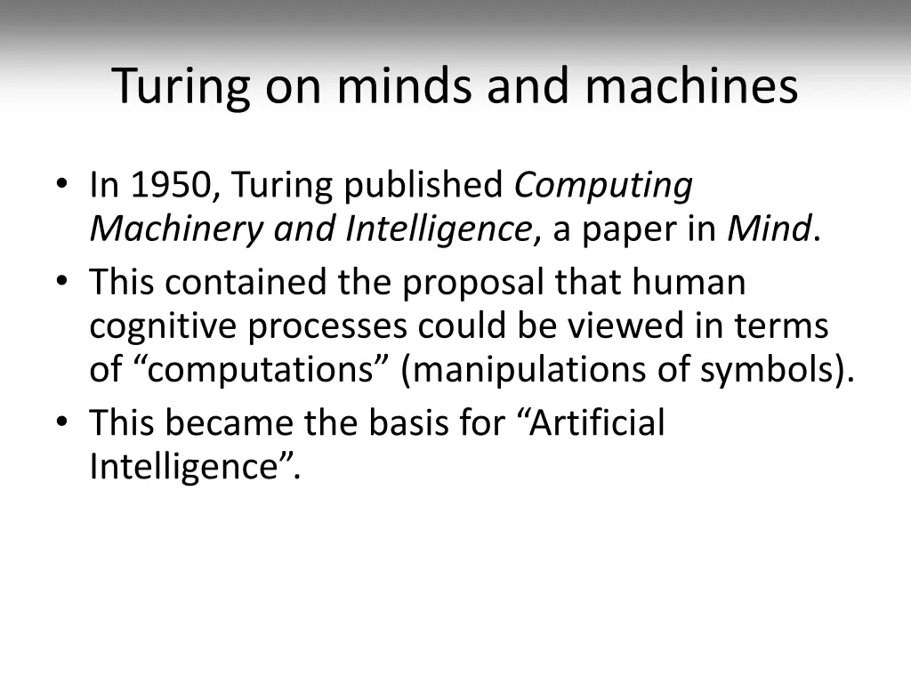 turing on minds and machines
