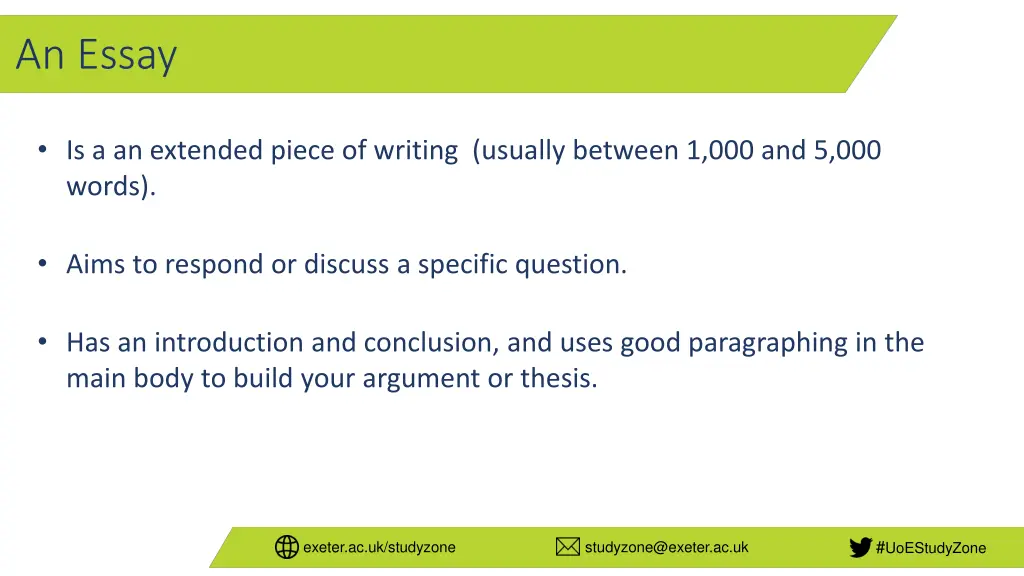 an essay