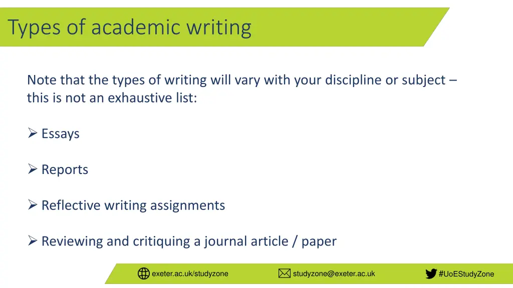 types of academic writing