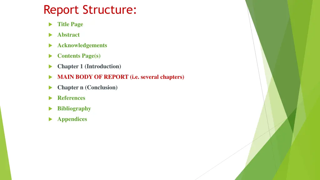 report structure